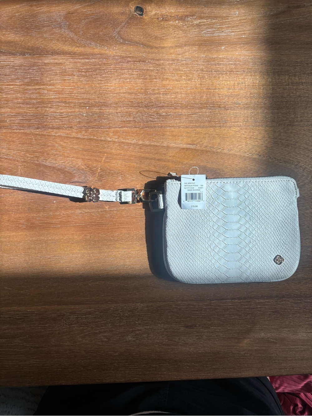 Kendra Scott Light Blue Snake-Embossed Wristlet Clutch - NWT